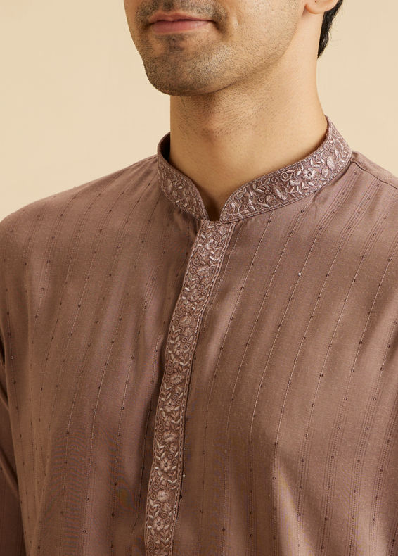 Manyavar Men Elegant Brown Kurta Pajama