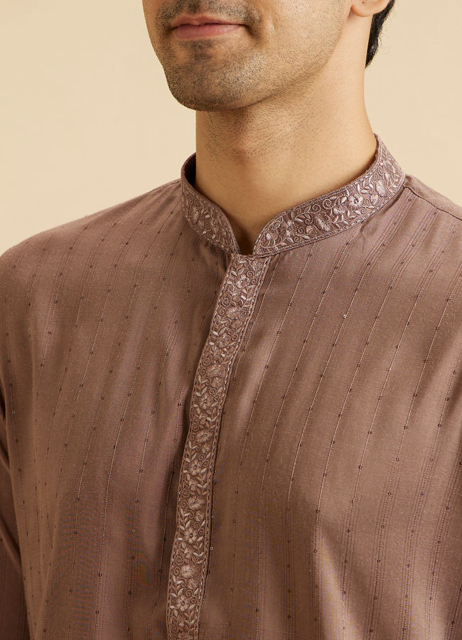 Manyavar Men Elegant Brown Kurta Pajama