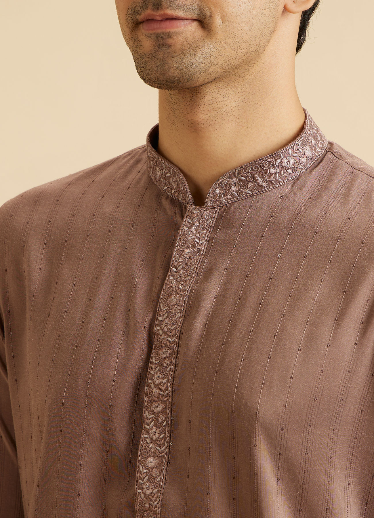 Manyavar Men Elegant Brown Kurta Pajama