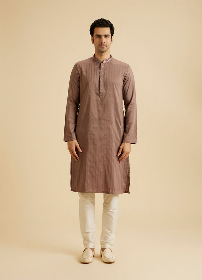 Manyavar Men Elegant Brown Kurta Pajama