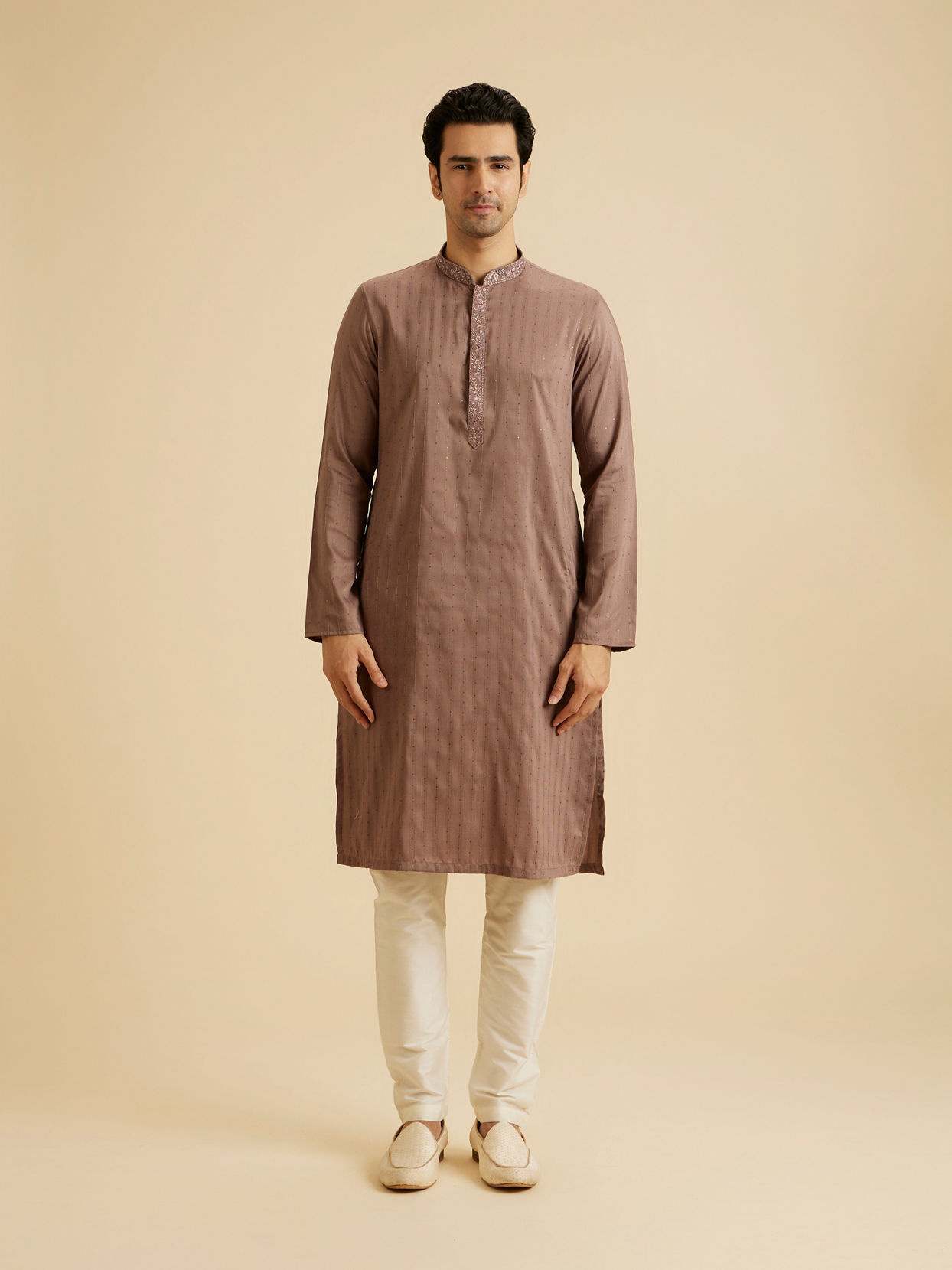 Manyavar Men Elegant Brown Kurta Pajama