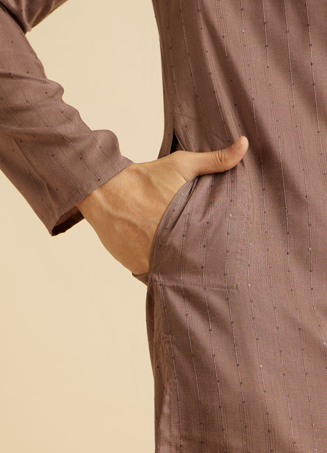 Manyavar Men Elegant Brown Kurta Pajama
