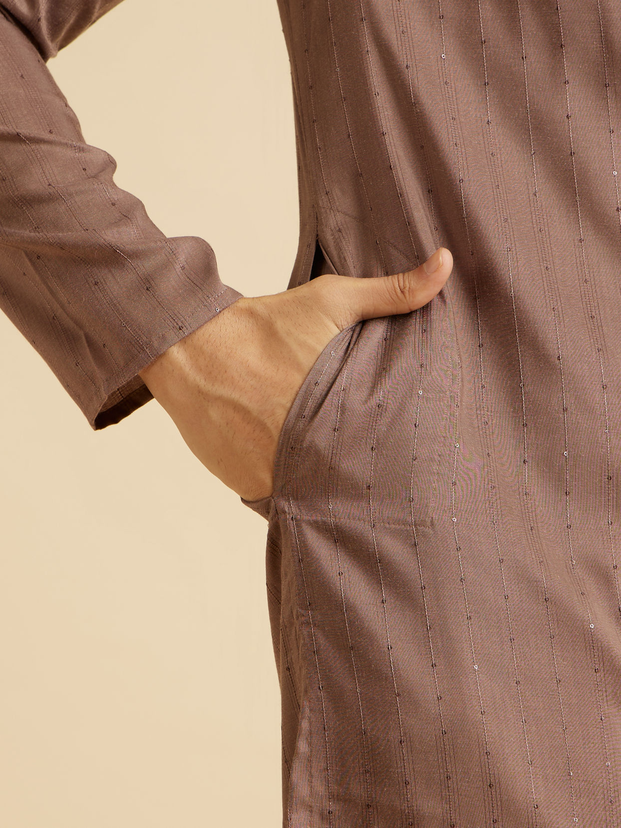 Manyavar Men Elegant Brown Kurta Pajama