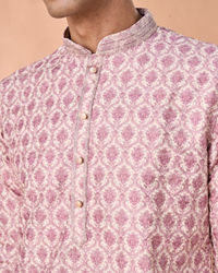 Manyavar Men Dusty Pink Elegance Kurta Pajama