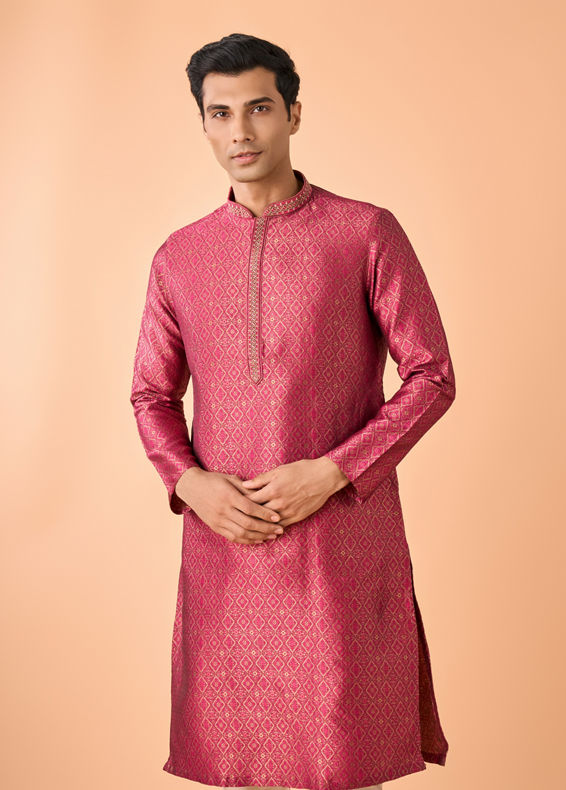 Manyavar Men Regal Rani Pink Kurta Pajama