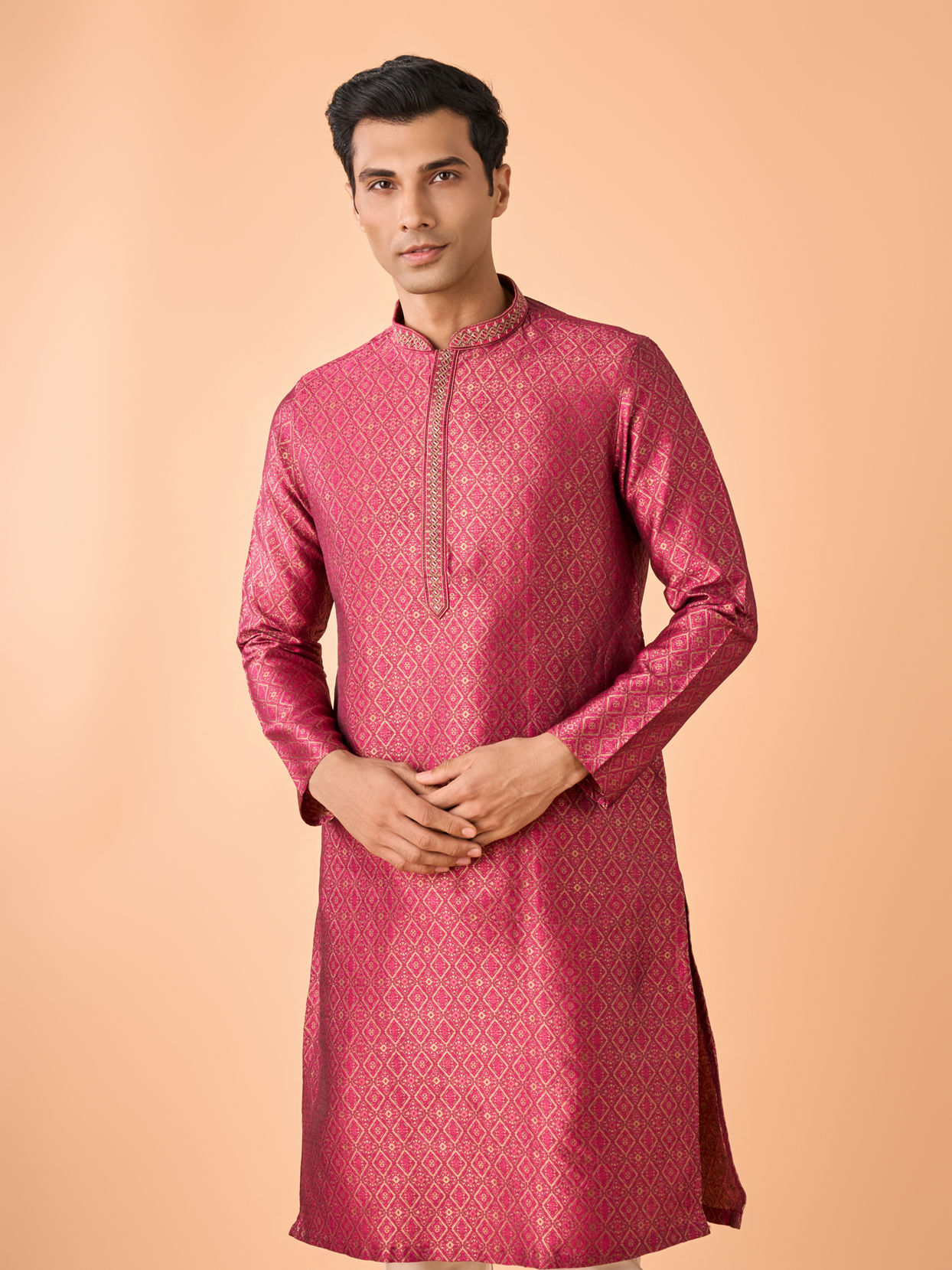 Manyavar Men Regal Rani Pink Kurta Pajama