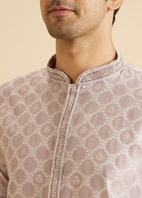 Manyavar Men Lilac Celebration Kurta Pajama