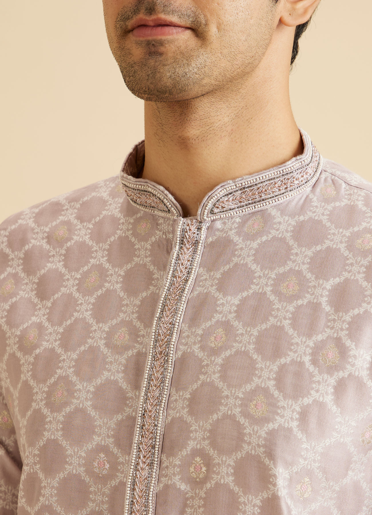 Manyavar Men Lilac Celebration Kurta Pajama