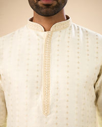 Manyavar Men Cream Splendor Kurta Pajama