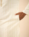 Manyavar Men Cream Splendor Kurta Pajama