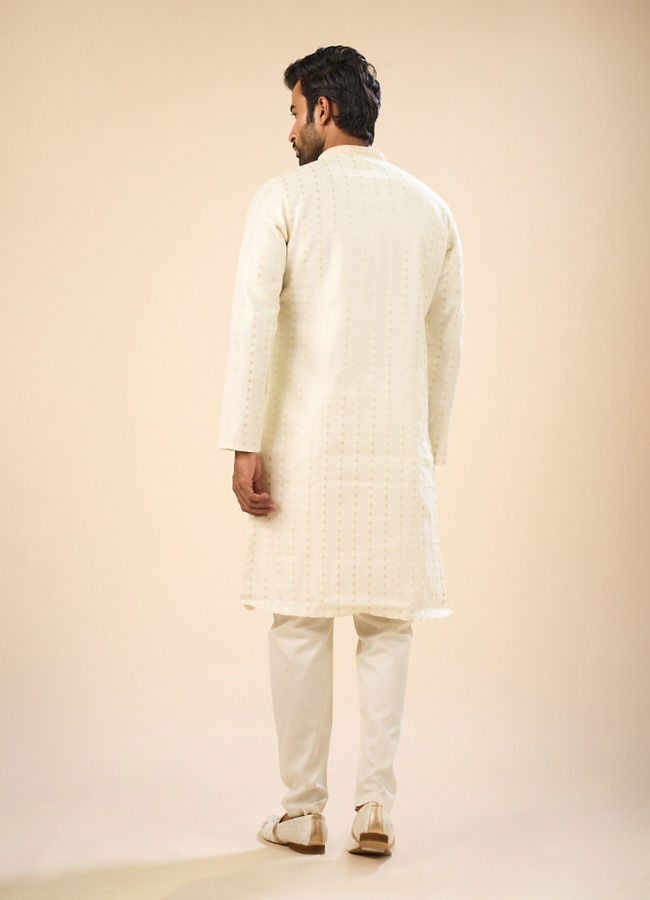 Manyavar Men Cream Splendor Kurta Pajama