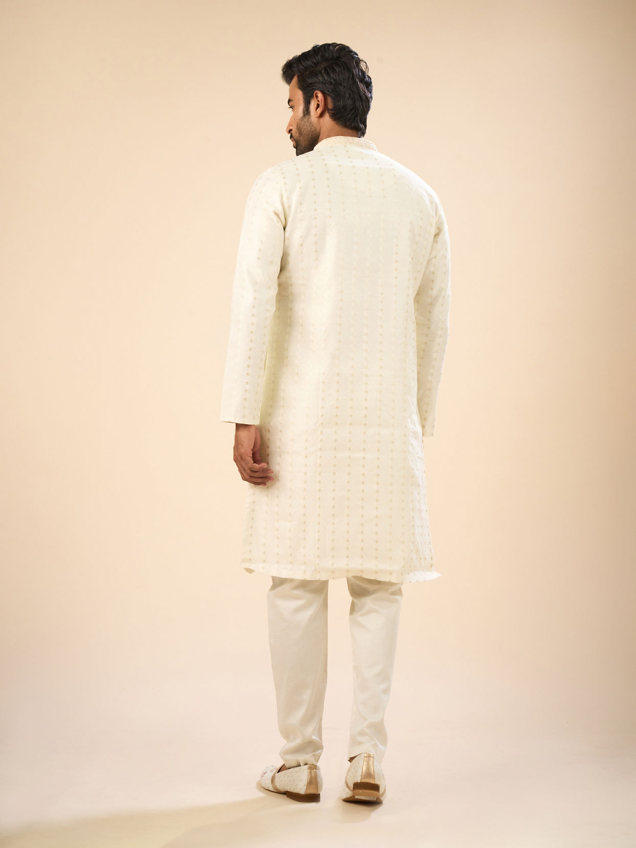 Manyavar Men Cream Splendor Kurta Pajama