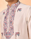 Manyavar Men Cream Satin Glory Kurta Pajama