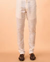 Manyavar Men Cream Satin Glory Kurta Pajama