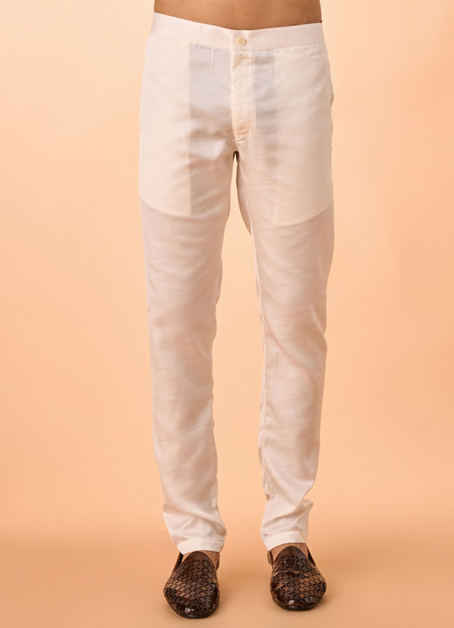 Manyavar Men Cream Satin Glory Kurta Pajama