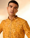 Manyavar Men Sunset Glory Mustard Kurta Patiala