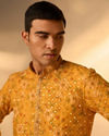 Manyavar Men Sunset Glory Mustard Kurta Patiala