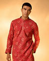 Manyavar Men Regal Red Kurta Patiala Set
