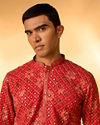 Manyavar Men Regal Red Kurta Patiala Set