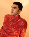 Manyavar Men Regal Red Kurta Patiala Set