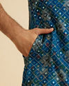 Manyavar Men Radiant Teal Blue Kurta Pajama