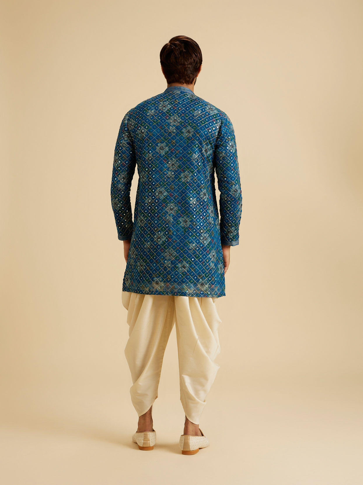 Manyavar Men Radiant Teal Blue Kurta Pajama