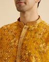 Manyavar Men Sunset Glory Mustard Kurta Patiala