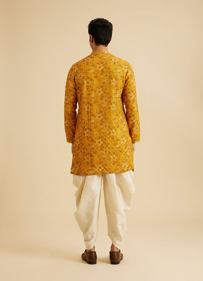 Manyavar Men Sunset Glory Mustard Kurta Pajama