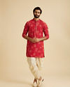 Manyavar Men Regal Red Kurta Pajama Set