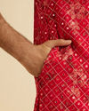 Manyavar Men Regal Red Kurta Pajama Set