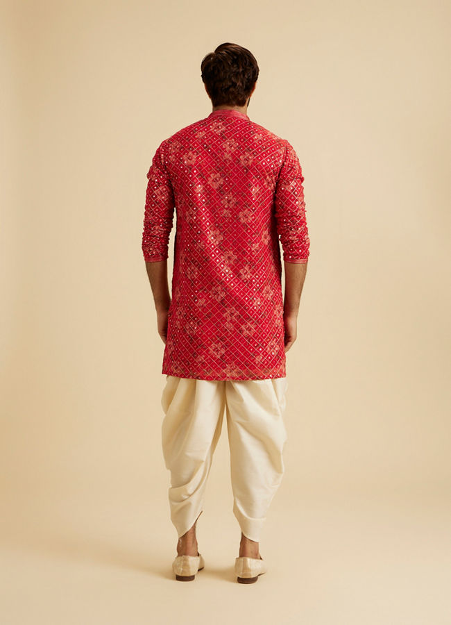 Manyavar Men Regal Red Kurta Pajama Set