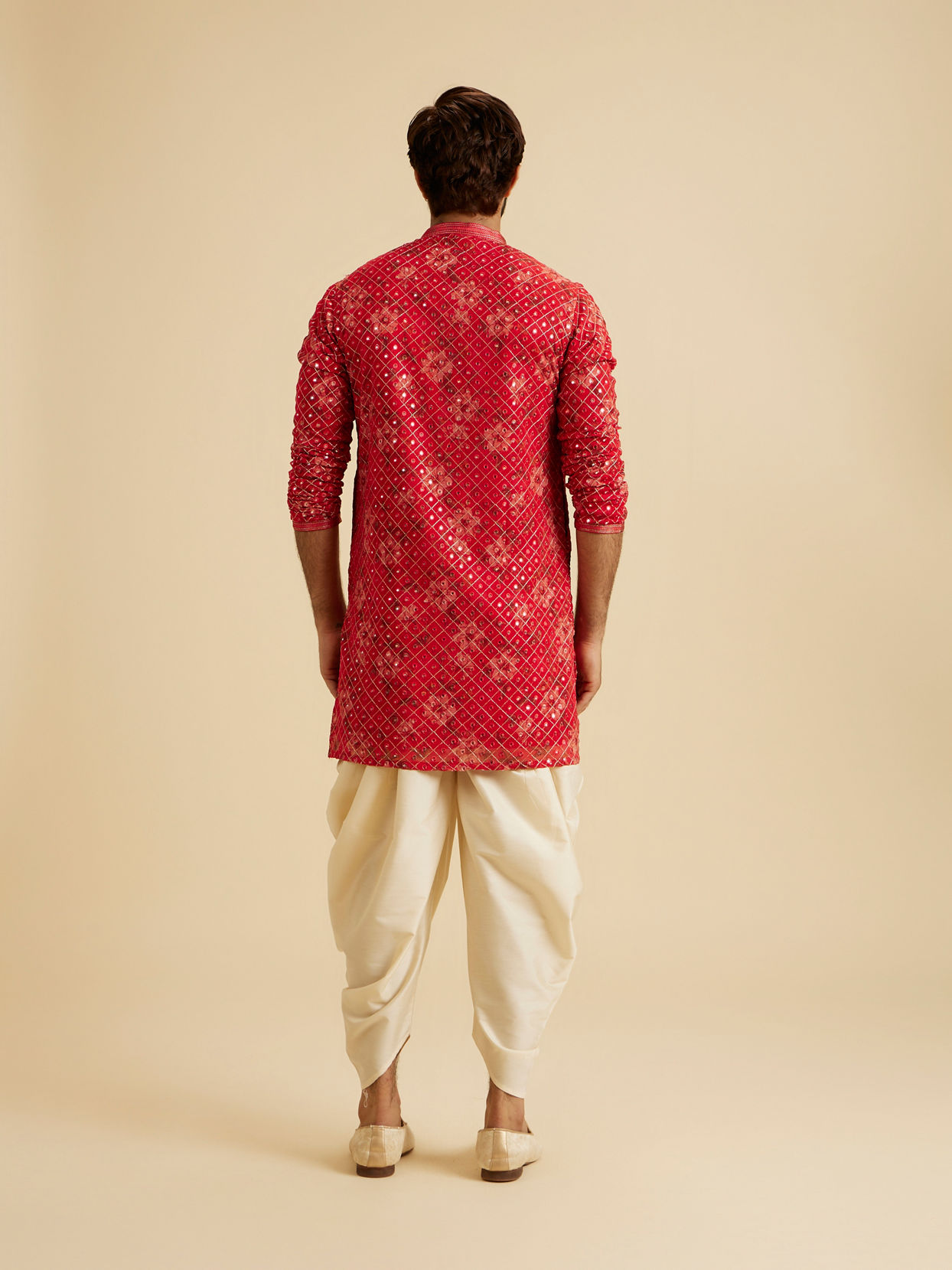 Manyavar Men Regal Red Kurta Pajama Set