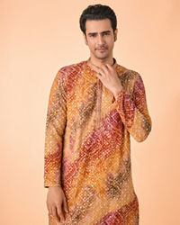 Manyavar Men Radiant Rust Georgette Kurta Pant