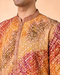 Manyavar Men Radiant Rust Georgette Kurta Pant