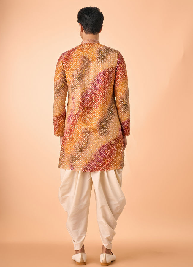 Manyavar Men Radiant Rust Georgette Kurta Pant