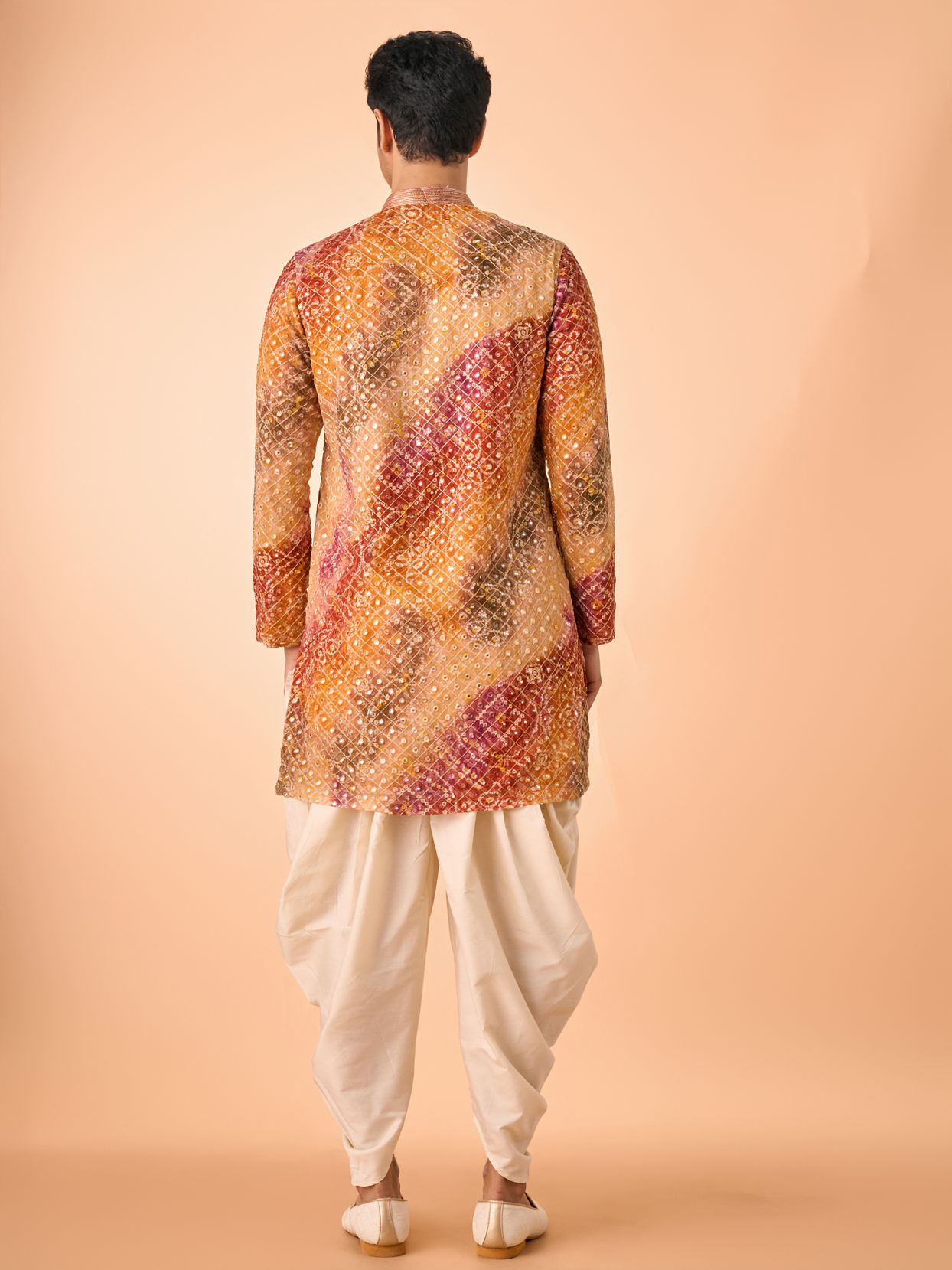Manyavar Men Radiant Rust Georgette Kurta Pant