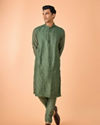 Manyavar Men Olive Green Elegance Kurta Pajama