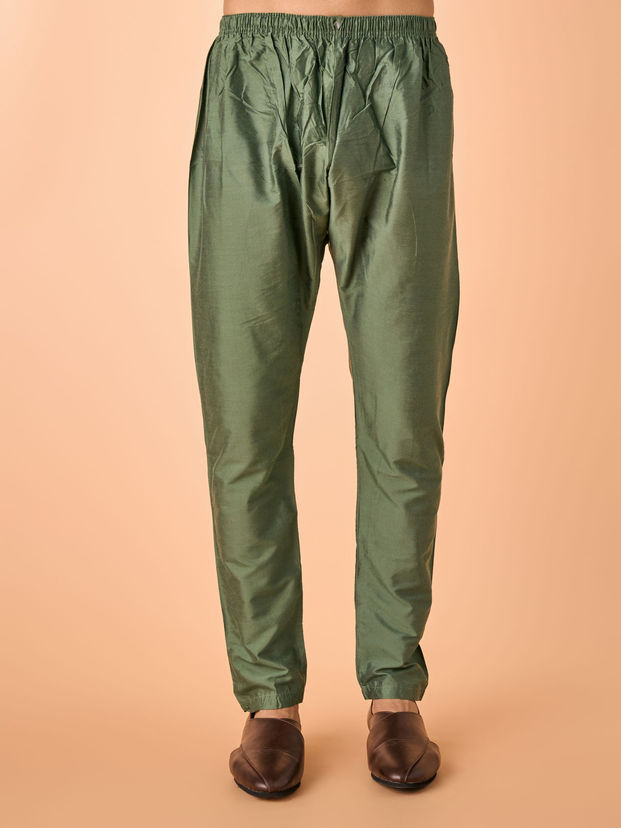 Manyavar Men Olive Green Elegance Kurta Pajama