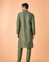 Manyavar Men Olive Green Elegance Kurta Pajama