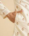 Manyavar Men Warm White Elegance Kurta Pajama