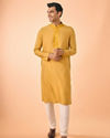 Manyavar Men Garnished Mustard Kurta Pajama