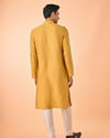 Manyavar Men Garnished Mustard Kurta Pajama