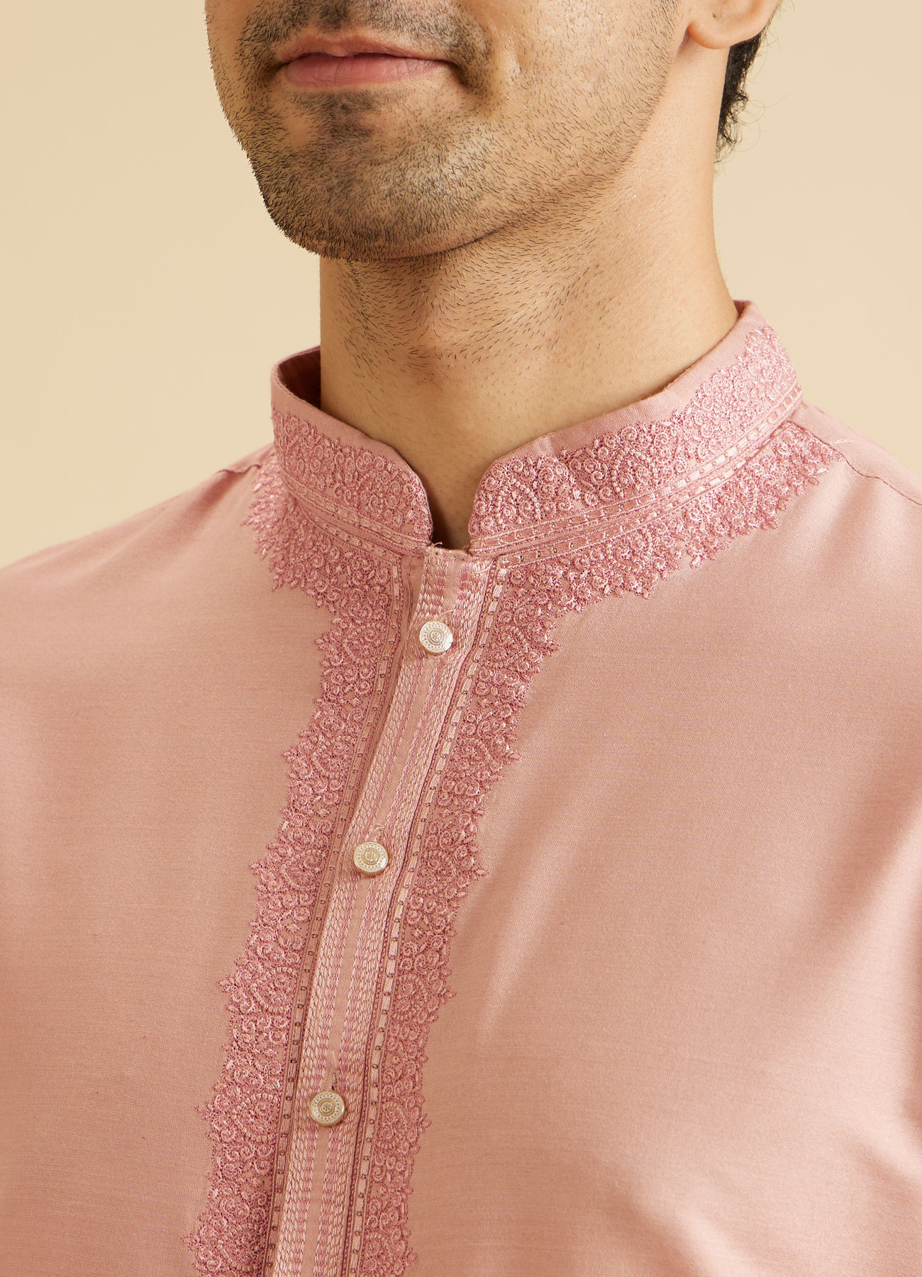 Manyavar Men Dusty Pink Radiance Kurta Pajama