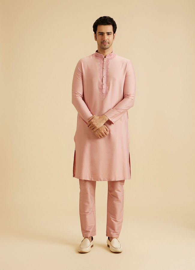 Manyavar Men Dusty Pink Radiance Kurta Pajama