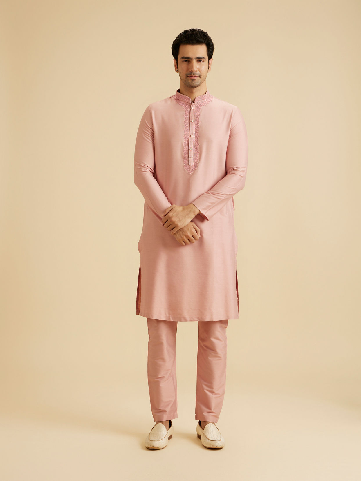 Manyavar Men Dusty Pink Radiance Kurta Pajama