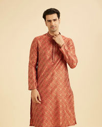 Manyavar Men Elegant Rust Kurta Pajama