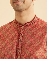 Manyavar Men Elegant Rust Kurta Pajama