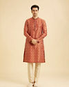 Manyavar Men Elegant Rust Kurta Pajama