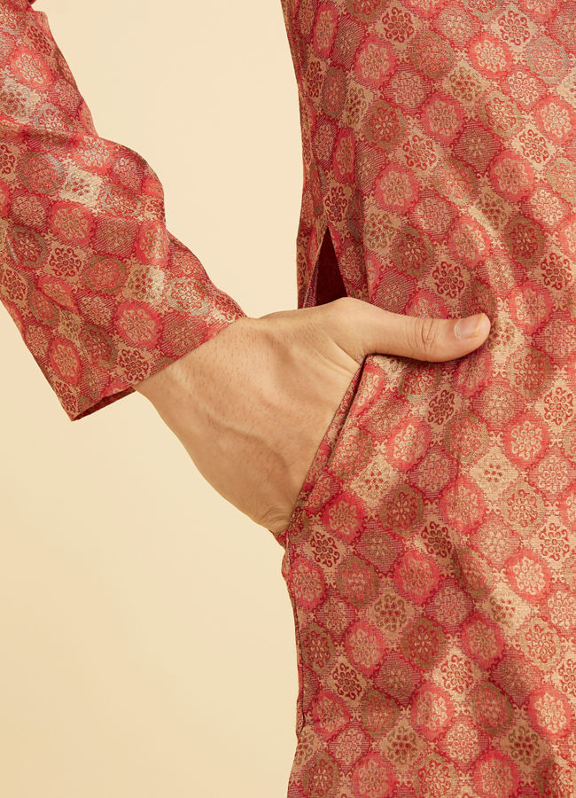 Manyavar Men Elegant Rust Kurta Pajama