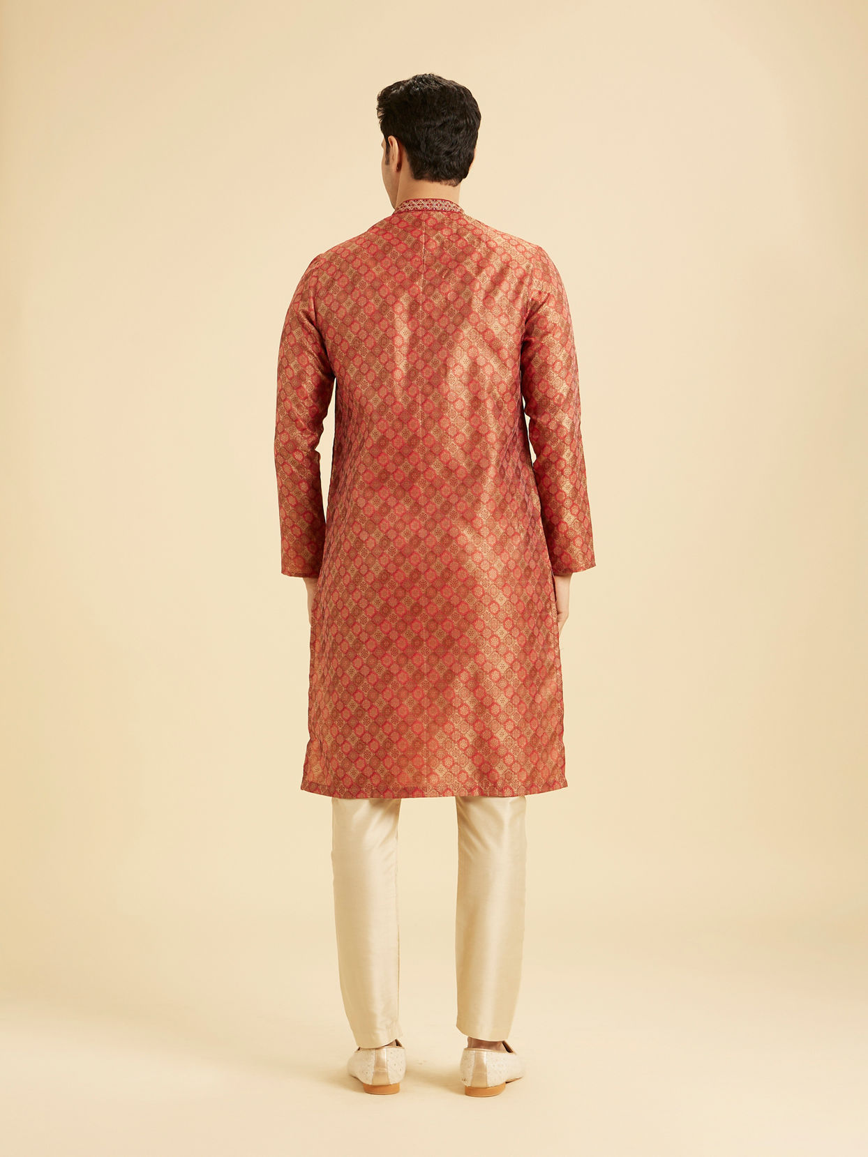 Manyavar Men Elegant Rust Kurta Pajama